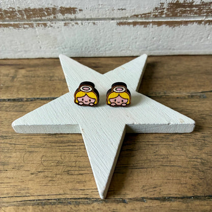 Engel-Ohrstecker aus Holz